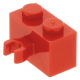 LEGO kocka 1x2 egyik oldalán fogóval, piros (30237b)